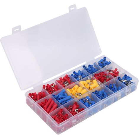 Jeu de 520 cosses à sertir, 18 modèles de connecteurs électriques pressés à froid, boîte de rangement, assortiment de bornes pour câblage (1/5)