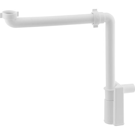 BRUCKNER ACCESSOIRES - SIPHON D'ÉVIER GAIN DE PLACE MURALES, 1 1/4, BONDE 32 MM, BLANC 151.032.0 (1/4)