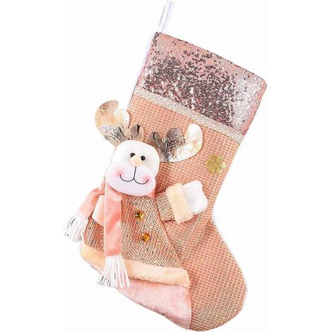 Chaussettes de Noël festives, design luxueux et raffiné, douces et décoratives à suspendre pour la maison, les restaurants, les hôtels, les clubs et les bars. (1/4)