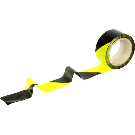 Ruban de chantier haute résistance jaune et noir - 50 mm x 100 m - NOVAP - 3060003 (1/2)