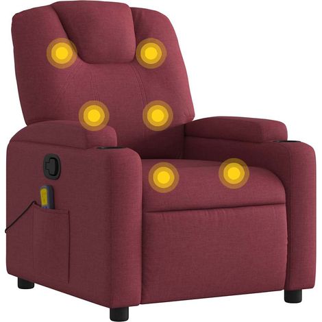 Maison Exclusive - Massagesessel Weinrot Stoff
