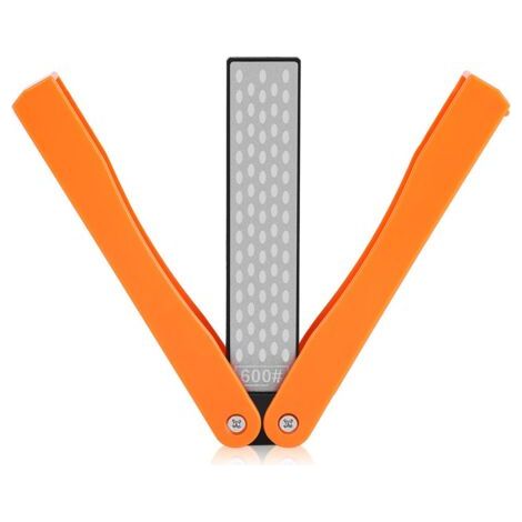 Pierres à aiguiser, affûteur de couteau double face pliable pour ordinateur de poche, grain 400/600(Jaune) (1/5)