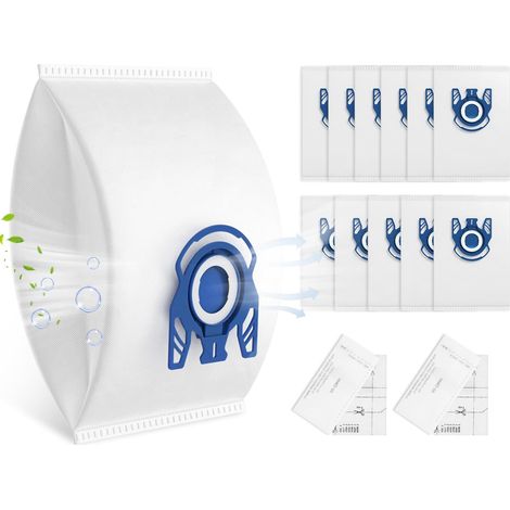 Lot de 12 sacs à poussière pour aspirateurs 3D Airclean GN, compatibles avec les sacs à poussière Miele Complete C1/C3/S8. (1/5)