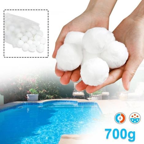 LZQ Balles Filtrantes Matériau filtrant avec 700 g Remplace 25 kg de sable filtrant Accessoire pour piscine Blanc (1/4)