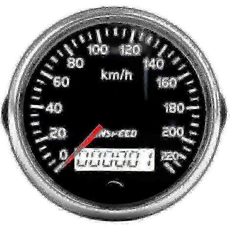 Compteur de vitesse GPS 85 mm, 220 km/h, 12 V/24 V, universel pour voiture et moto, installation facile à 3 fils avec capteur GPS intégré (1/5)