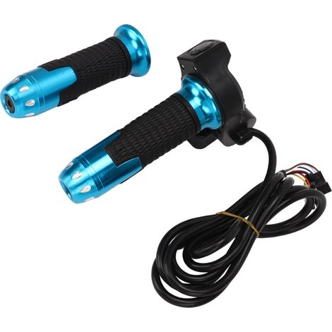 Gasgriffe (Paar) für E-Bikes, 4 Lichter, 3 Geschwindigkeiten, Drehgriff für modifizierte 48V-Bikes, reiskornfarben (1/5)