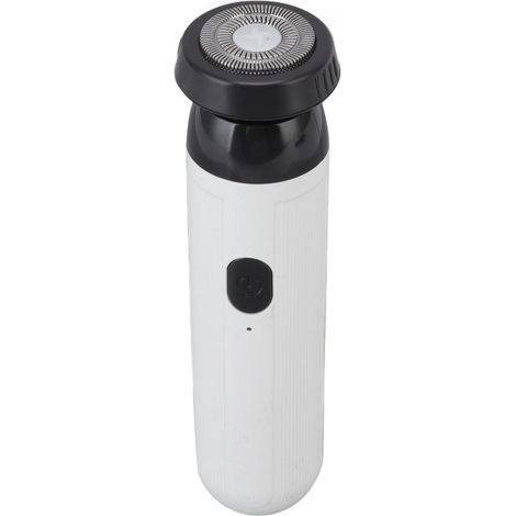 Mini-Elektrorasierer für Herren, tragbar, mit integriertem Haarschneider und drehbarem Scherkopf, weiß, für Reisen und Zuhause (1/5)