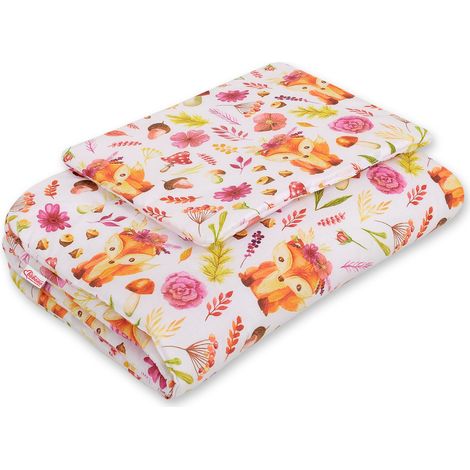 Juego de cama para bebé con relleno, 2 piezas, 75x100cm RECIÉN NACIDO - zorro en una corona (1/2)