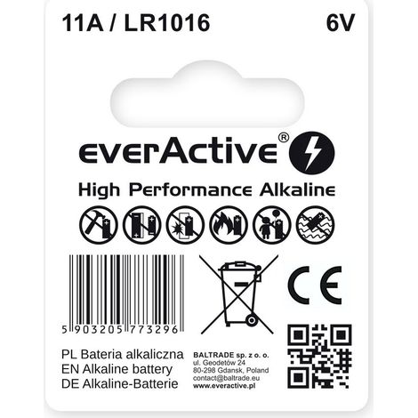 Batteria per telecomando auto everActive 11A LR1016 MN11 (1/2)