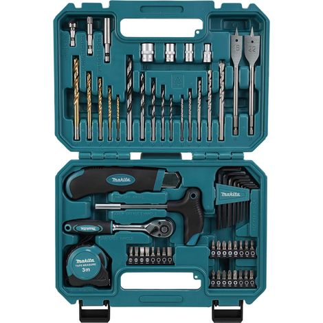 Makita – Coffret multi-outils 60 pièces – 5 forets béton, 7 mèches bois, 5 forets métal – 24 embouts, 4 douilles – E15095 (1/6)