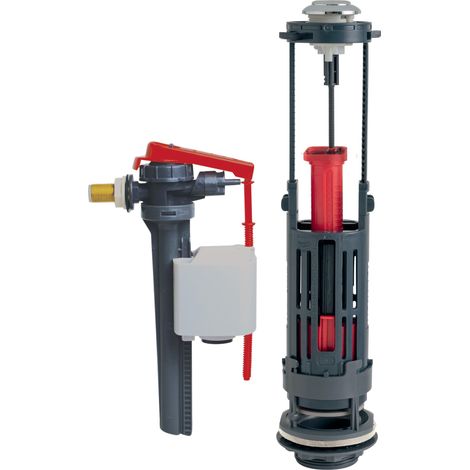 Wirquin – Mécanisme de chasse d'eau double poussoir auto-ajustable – Soupape 3/6 litres sans découpe – Anti-siphonnage et anti-coup de bélier (1/7)