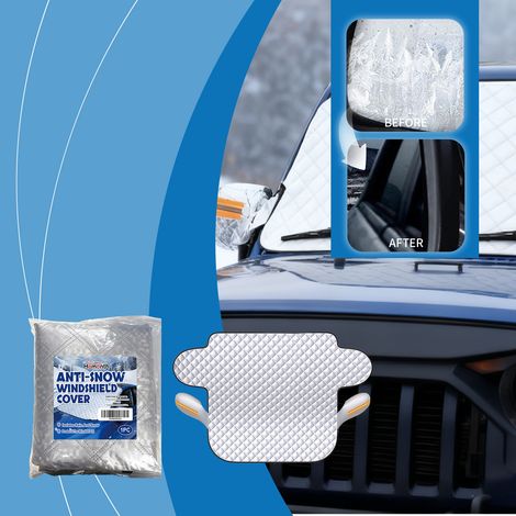 Schneesichere Auto-Windschutzscheibenabdeckung, Frost- und Schneeschutz, Winterautoabdeckung mit silberner Beschichtung zum Abhalten von Schnee – 1 Stück -- BIEMMEDUE (1/5)