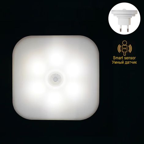 Veilleuse sans fil à brancher (lumière blanche) avec détecteur de mouvement, veilleuse LED