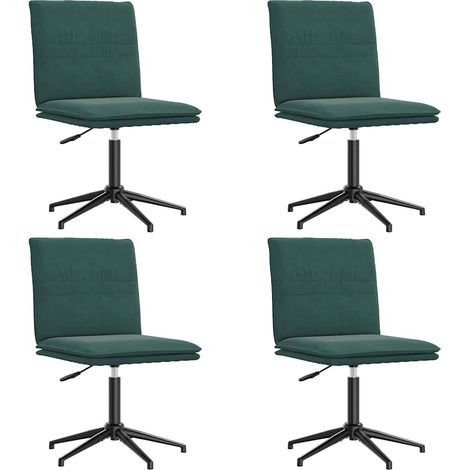 Sedie da Pranzo 4 pz Verde Scuro in Velluto vidaXL (1/5)