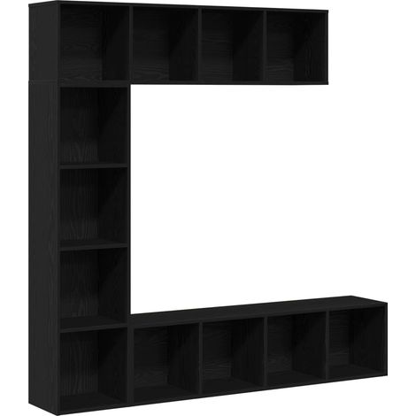 Maison Exclusive - Bücherregal 3 pcs Schwarz Eichen-Optik 36 x 30