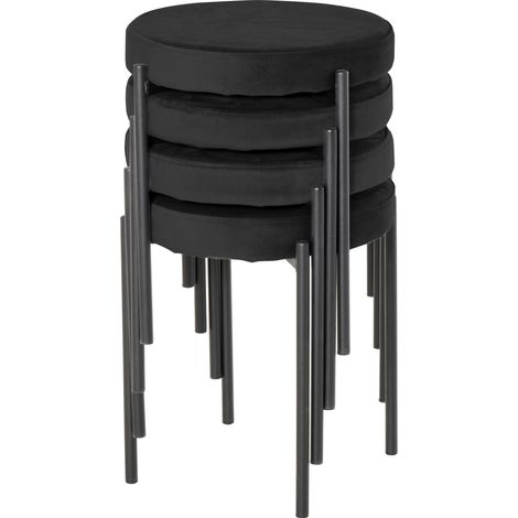 Chaise salle à manger chaise cuisine 41,5 x 41,5 x 46 cm noir (1/4)