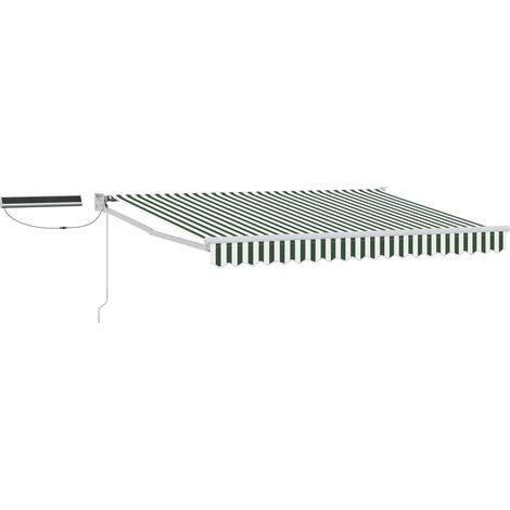 Electric Retractable Awning Green and White 3 x 2.5 m vidaXL (1/5)