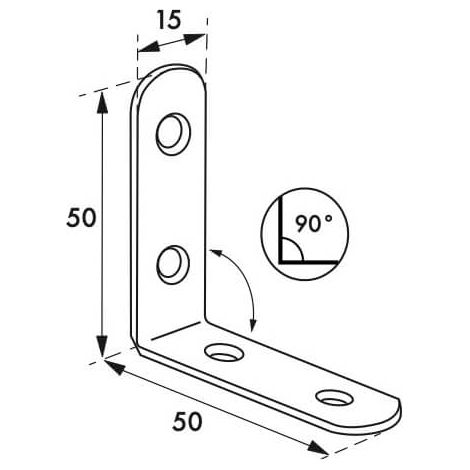 Supporto angolare 50 x 50 x 15 mm in acciaio zincato – THIRARD