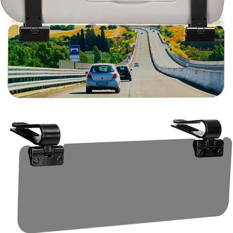 Sonnenblendenverlängerung für Autos, universell verstellbare Sonnenblendenverlängerung, Doppelclip. (1/3)