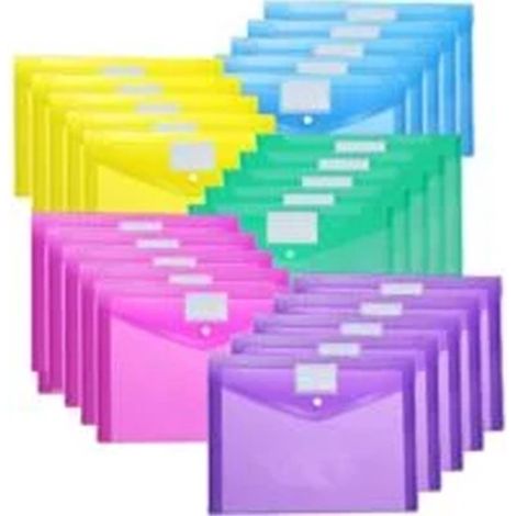 Set di 25 cartelle per scrittura, raccoglitori per documenti, cartelle per conferenze, raccoglitori, cartelle per buste formato A4 con porta etichette e chiusura a scatto per l'organizzazione dell'uff (1/5)