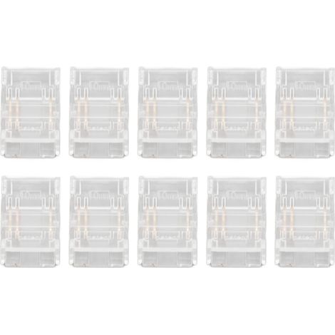 Connecteurs de bande LED COB sans soudure 3 broches 10 mm connexion rapide sans espace montage facile for installation entre bandes LED (1/5)