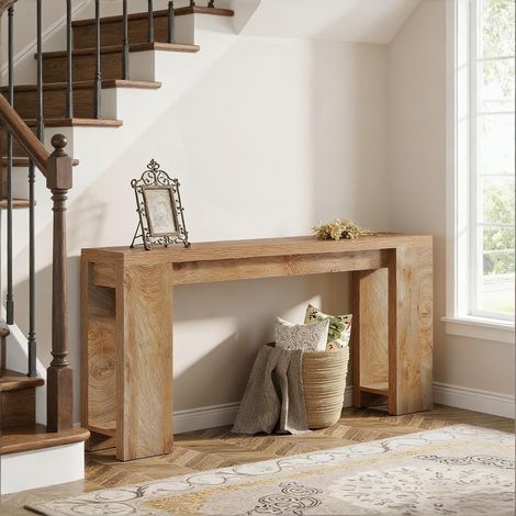 Table d'entrée polyvalente, console de couloir rustique, table basse, meuble long étroit pour salon (1/5)