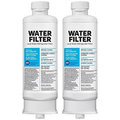 Filtre à Eau DA97 17376B pour Réfrigérateur, Compatible avec de Nombreuses Marques, Réduction des Polluants pour une Eau Propre et Sûre, 2 Unité (1/4)