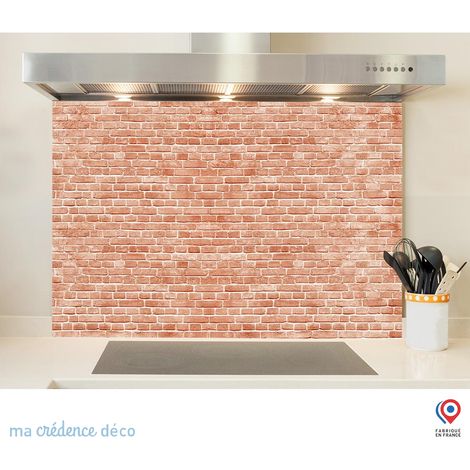 Fond de hotte : Mur briques rouges 2 - Alu composite - 60 cm - 45 cm (1/5)