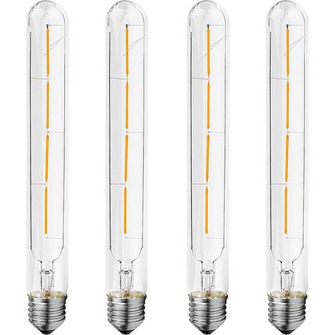 Lot de 4 Ampoules à Filament Long Tubulaire E27 4W, Remplacement Ampoule Halogène 40W, 220-240V AC, 2700K Blanc Chaud 400LM [Classe énergétique B]