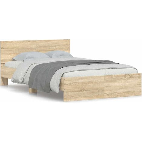 Maison Exclusive - Estructura de cama con cabecero roble Sonoma 1