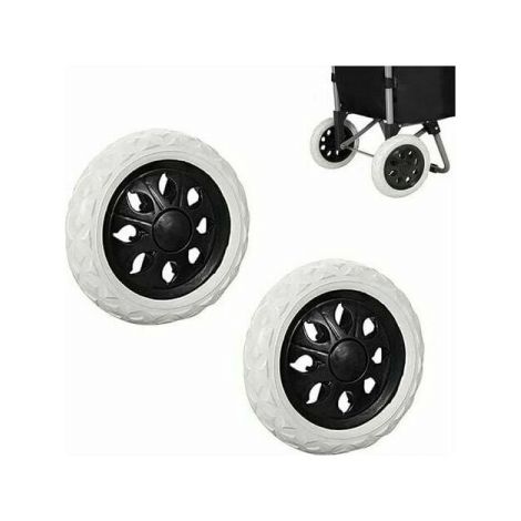 2 Pièces Remplacement de Roues de Caddie en Caoutchouc, Roues de Chariot en Plastique avec Mousse, Noir Hot Design Roue Chariot, pour Les Caddies, Les Chariots