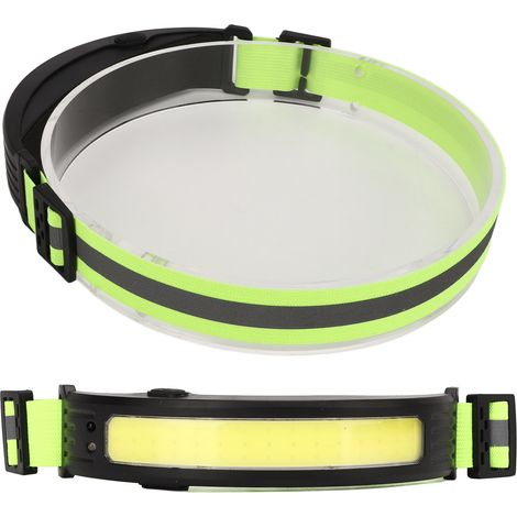 Lampe frontale à induction COB, projecteur 1200 mAh, rouge et blanc pour la course à pied en plein air, l'équitation, rechargeable par USB,DUBUNS (1/5)