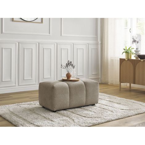 BOBOCHIC - Pouf ROXELANE tissu chiné Taupe (1/5)