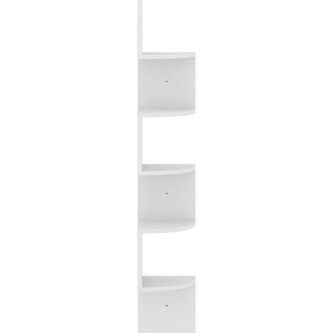 Étagère d'angle murale Blanc 19x19x123 cm Bois d'ingénierie