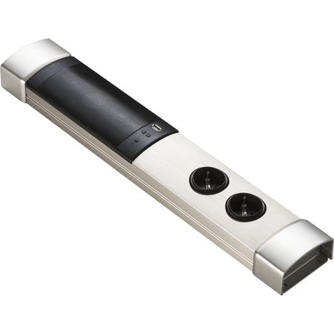 Steckdosenelement Toki mit Bluetooth-Lautsprecher, Edelstahl Effekt (1/5)