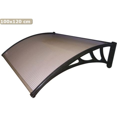 Abri extA rieur 100x120 cm Auvent modulable pour portes et fenA tres en polycarbonate alvA olaire effet fumA