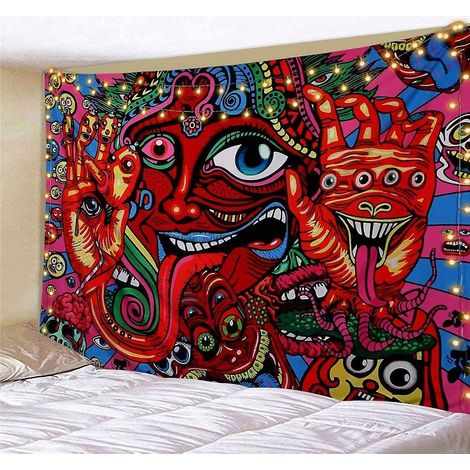 Psychedelischer Fraktal-Wandteppich mit Arabeskenmustern für Schlaf- und Wohnzimmer (1/4)