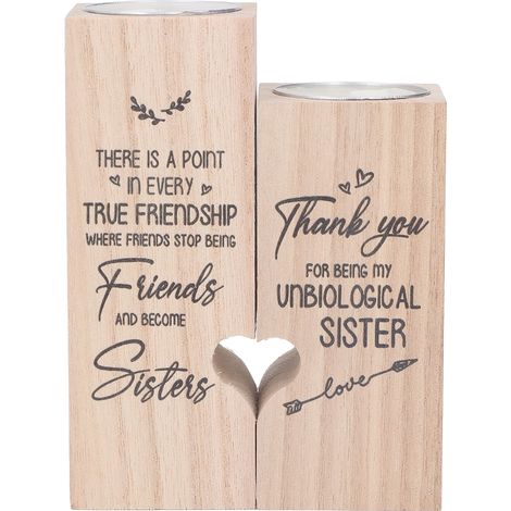 2 pièces Bougeoir Cœur en Bois Gravure Artisanale Support Bougie Déco Maison A03 (1/5)