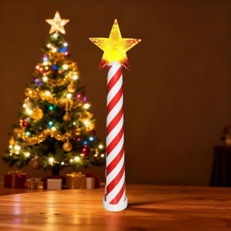 Etoile Lumineuse - Baguette À Paillettes Avec Led - Décoration De Noël Pour Arbre Et Fête - Pour Intérieur Et Célébration - 1 Pièce (1/5)