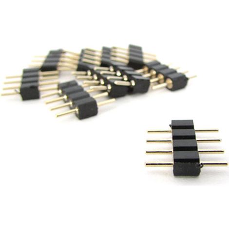 10 PZ Spina Maschio 4 Pin Nera per Connessione Striscia Led RGB Controller (1/3)