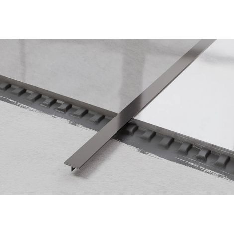 Ilcom profilo decorativo Ts coprigiunto rettificato in acciaio inossidabile 15mm x 2440mm - Gunmetal
