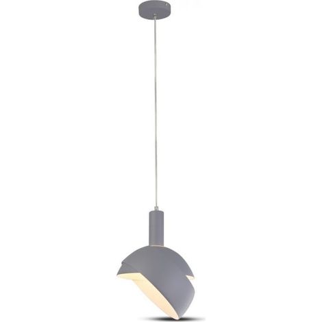 V-TAC Lampadario LED con Paralume in Alluminio e Portalampada E14 (Max 60W) Colore Grigio (1/5)