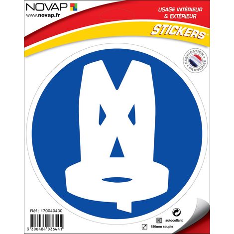 Panneau Gilet de sécurité obligatoire - Vinyle adhésif Ø180mm - 4036441