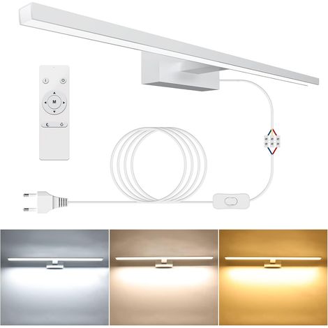 LED Lampe Miroir Salle de Bain 18W 80cm, 1800 Lumens, Gradation 3000K-6000K avec Télécommande, Applique Murale IP44 800mm (1/5)