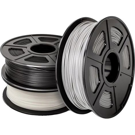 3D-Drucker-Filament, PLA-Material, 1,75 mm Durchmesser, 3 Rollen pro Packung, PLA-1BK-1WT-1GY (1/2)
