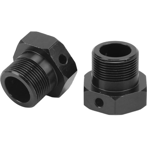 2x Moyeux Hexagonaux en Aluminium 24mm pour Roues RC - Stables et Robustes - Compatibles ARRMA Outcast Kraton 1/5 8s - Noir (1/5)