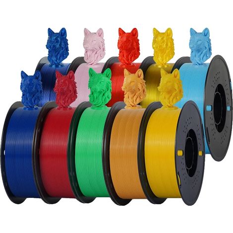 Filamento per stampante 3D, elevata resistenza, basso ritiro, 10 kg, colori misti. (1/2)