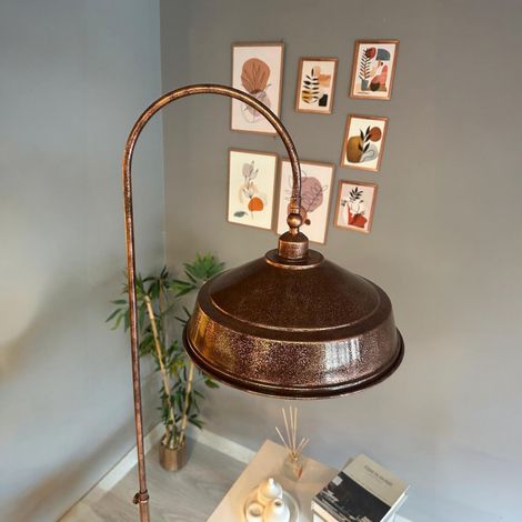 Lampadaire Rovik Métal Moderne E27 Largeur 30 cm Abat-jour Réglable Tablette Variateur (1/5)