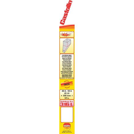 Etui de 10 baguettes acier inoxydables type 316L diamètre 2mm - CASTOLIN - 316 L 2010