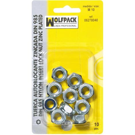 WOLFPACK LINEA PROFESIONAL tuerca autoblocante din985 m12 (6 piezas)